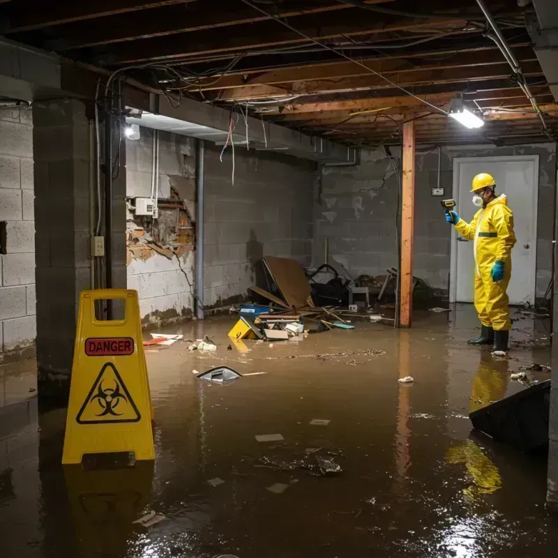 Flooded Basement Electrical Hazard in Prince George County, VA Property