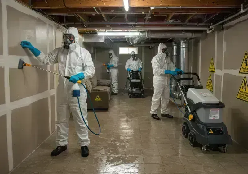 Basement Moisture Removal and Structural Drying process in Prince George County, VA